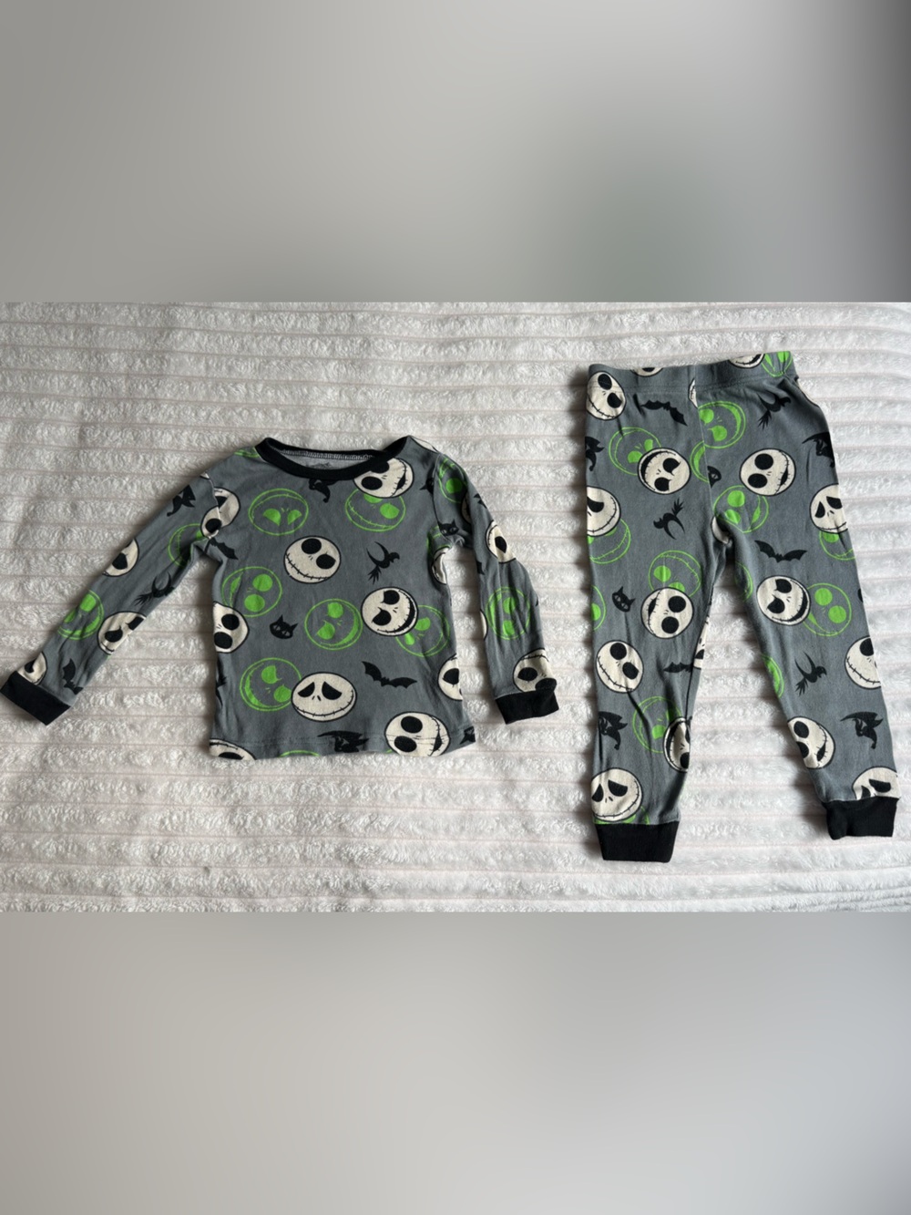 Disney Gray and Green Jack Skellington Kids Pajama Set